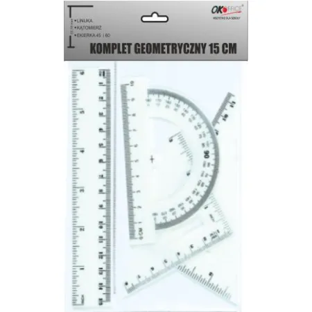 Komplet geometryczny 4 elementy,przeźroczysty 15cm